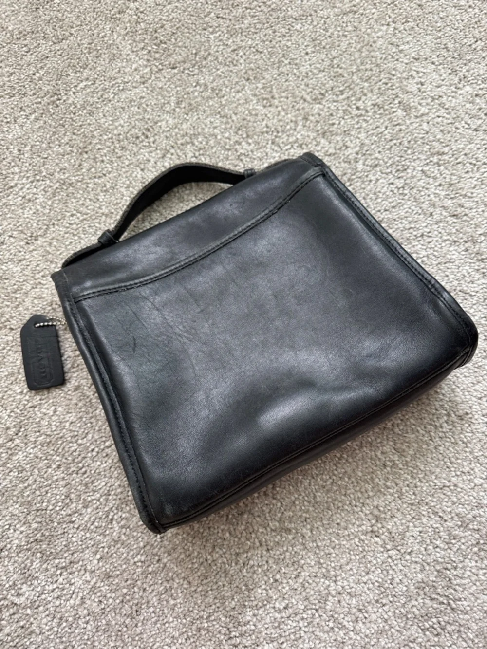 Vintage Coach Black Leather Shoulder Bag with Turnlock - Picture 4 of 4